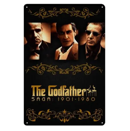 The Godfather Retro Movie Metal Poster Tin Sign - 20x30cm Plate