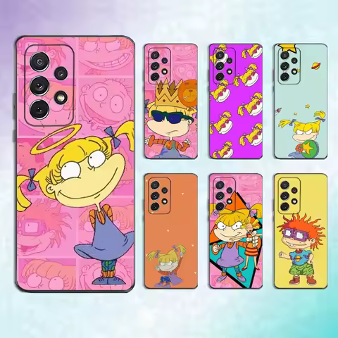 R-Rugrats Chuckie A-Angelica Phone Case For Samsung S25,S24,S23,S22,S21,S20,S10,Ultra,Plus,Lite,FE,Soft Silicone Black Cover