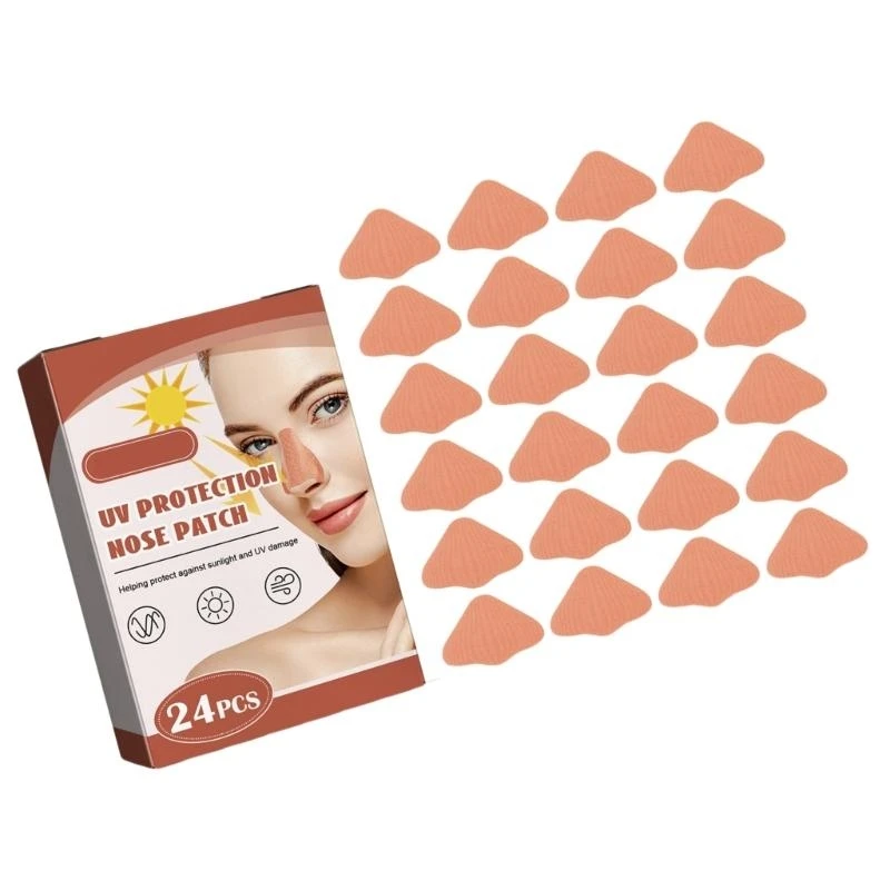 24pcs حماية الشمس بقع الأنف في الهواء الطلق حراس الحواجب الشمس الغطاء للرجال للنساء الرياضة دباغة في الهواء الطلق سهلة الاستخدام