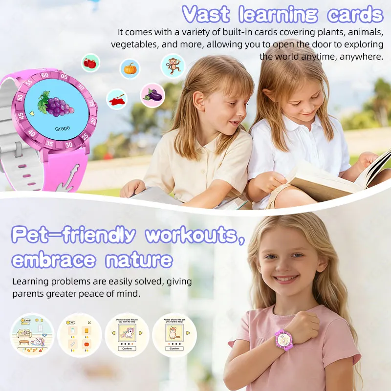 Relógio Inteligente de Monitoramento de Atividades para Crianças, Tela Sensível ao Toque, Monitor de Frequência Cardíaca, Monitor de Sono, Pedometer à Prova d'Água