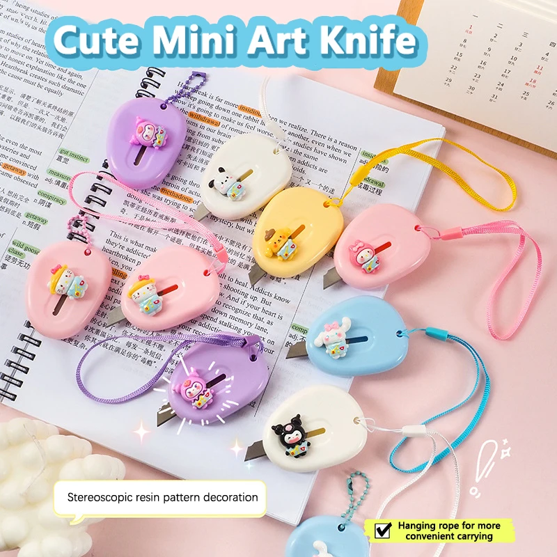 Creative Cartoon Kawaii Portable Utility Knife Cute Mini Portable Sharp Open-box Artifact Paper Cutting Blade Stationery