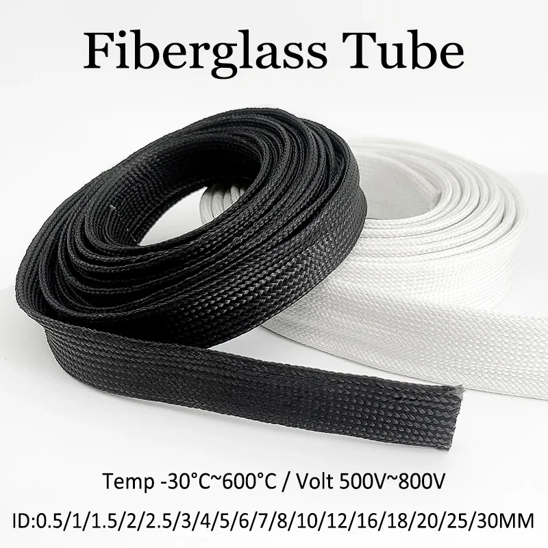 ID 0.5-35mm 600 degree glass fiber insulated conduit with high temperature resistance, fire resistance, and insulation strength