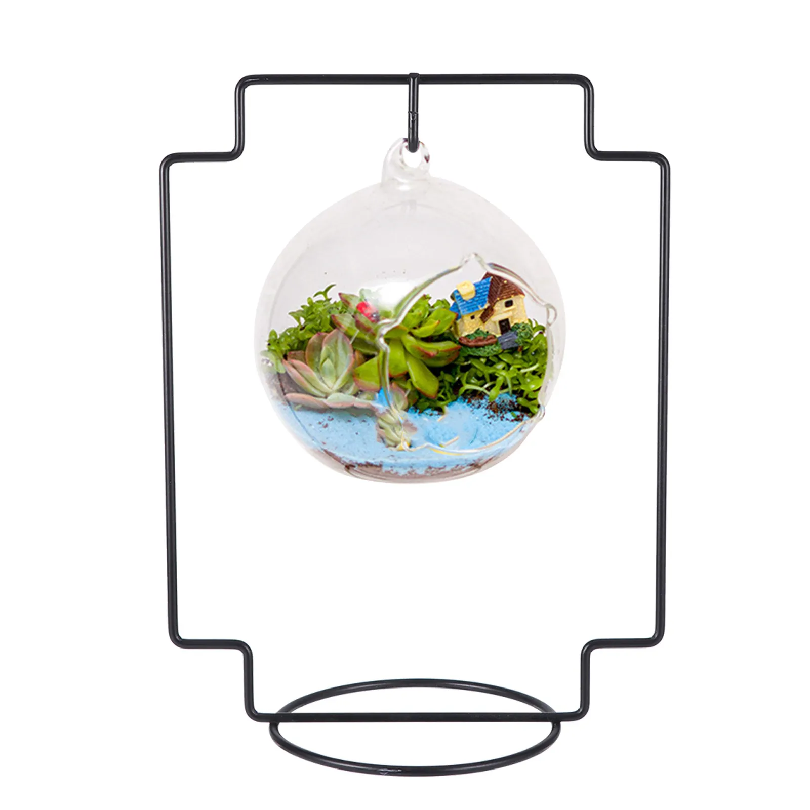 2Pcs Micro Landscape Bottle Hanging Rack Iron Hook Display Shelf for Desktop Windowsill Kitchen Balcony Garden Space Saving
