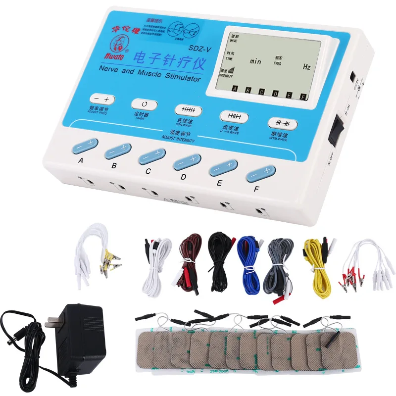 Hwato SDZ-V Electrical Acupuncture Therapy Nerve and muscle stimulator 6 Channel EMS TENS Electroacupuncture Stimulator Massager