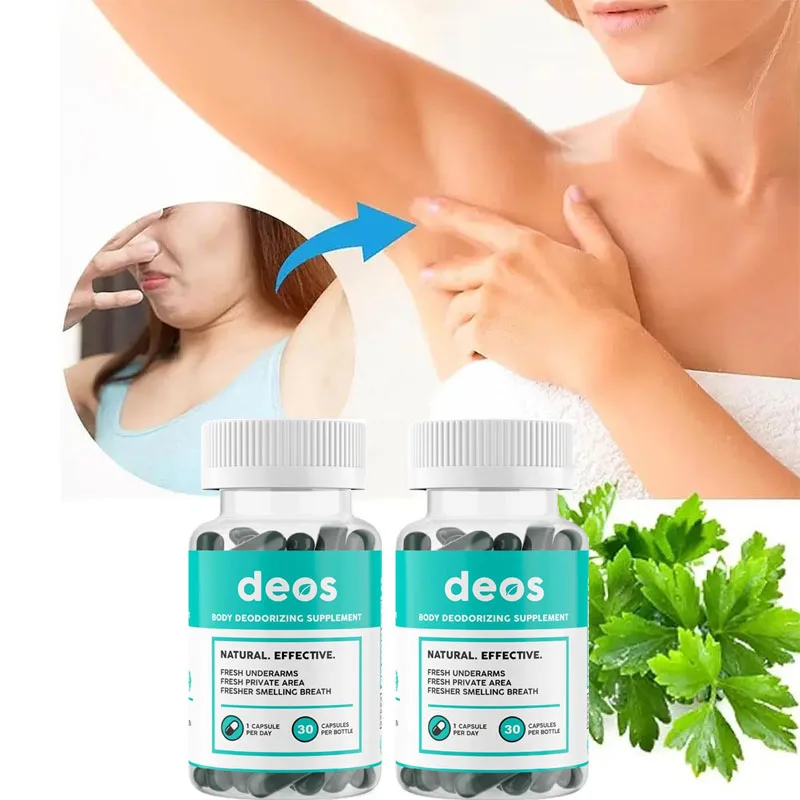 30 uds/botella cápsulas desodorantes clorofila Natural desodorizante corporal boca olor fresco eliminar axilas transpiración mal olor