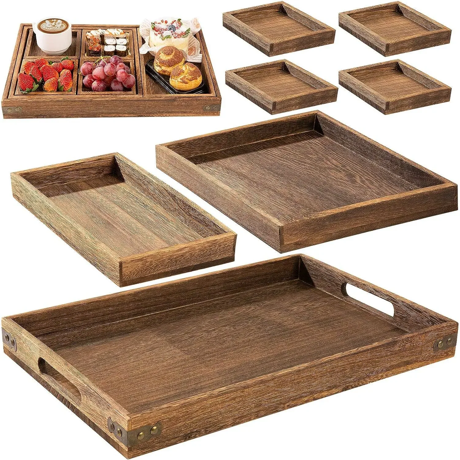 

Storage Trays, Japanese-style Solid Wood-fired Paulownia Trays, Household Chinese Tea Tray, Simple Wooden Fruit Tray