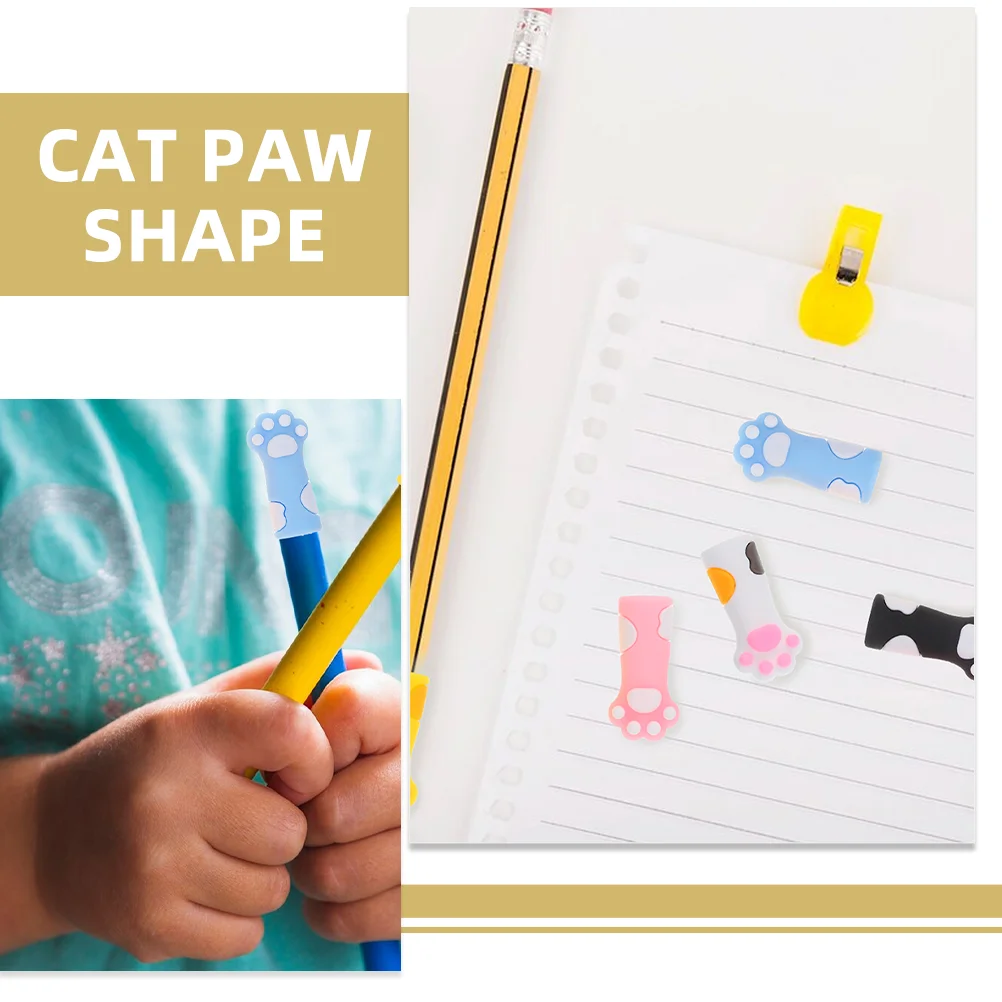 12 Pcs Cat Paw Pencil Cap Fall Decor for Kitchen Protective Case Topper Toppers Silica Gel Child Birthday Decoration Boy