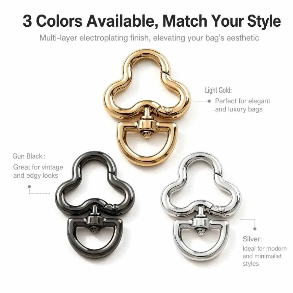 5-30pcs/lot Flower Shape Spring Ring Open Buckle Carabiner Snap Clip for Leather Bag Handbag Belt Strap Connector Key Findings