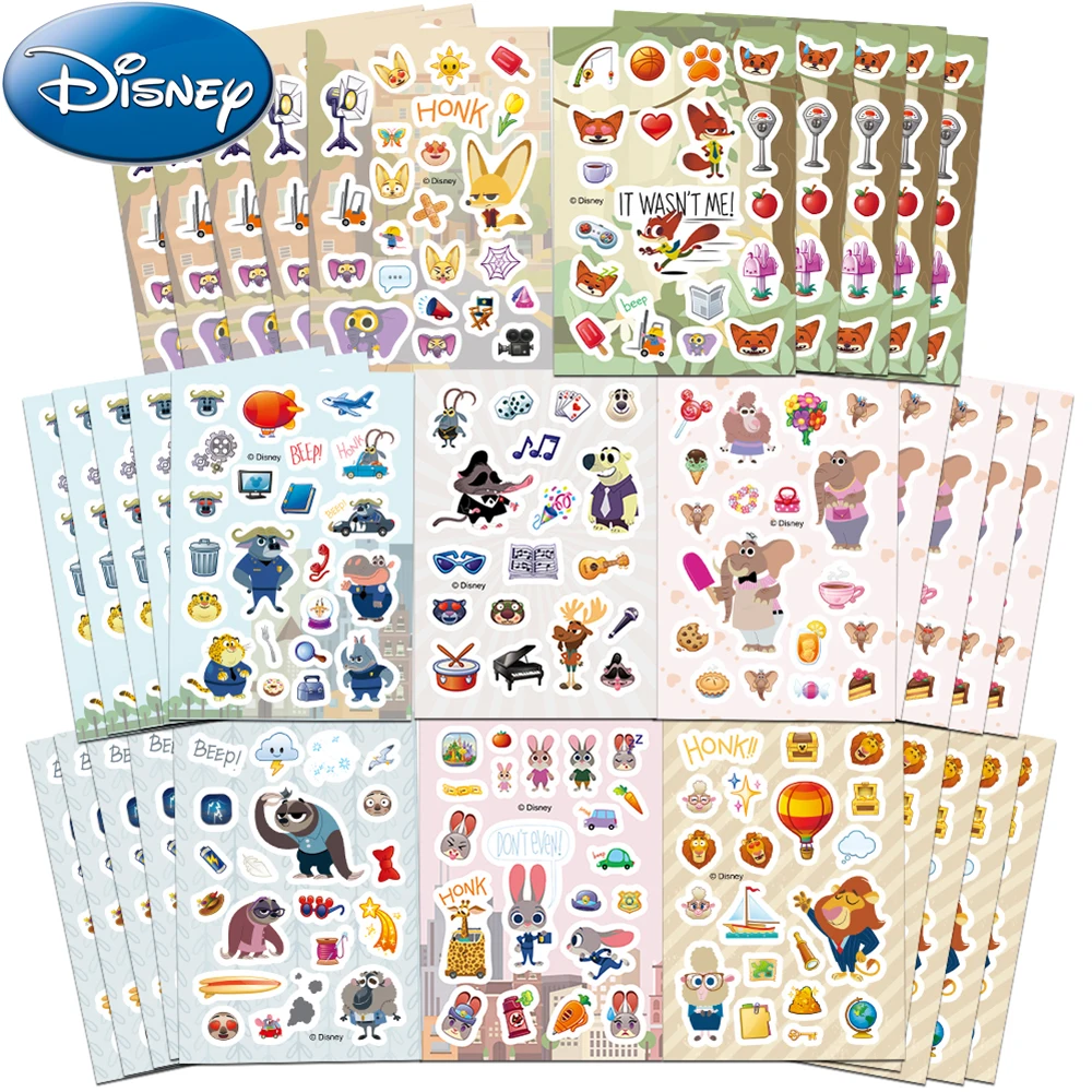 

8/16sheets Disney Movie Zootopia Anime Stickers Cute Judy Nick Cartoon Sticker for Suitcase Diary Phone Funny Graffiti Decal Toy