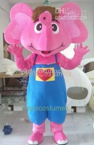 Nowy dorosły wysokiej jakości profesjonalny różowy słoń kostium maskotka świąteczne przebranie kostium maskotka na Halloween