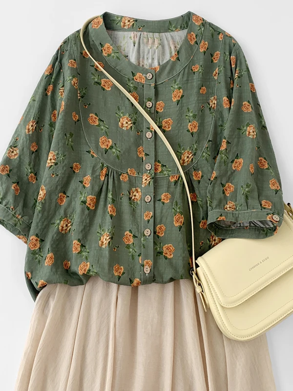 

Эффект похудения ort Sve воротник-стойка из смеси хлопка и льна открытый кардиган Sle женский свободный крой летний модный