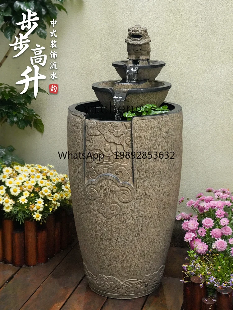 Living Room Interior Flowing Water Ornaments Circulating Water TV Cabinet Floor Landscape New Chinese Fish Tank Landscape