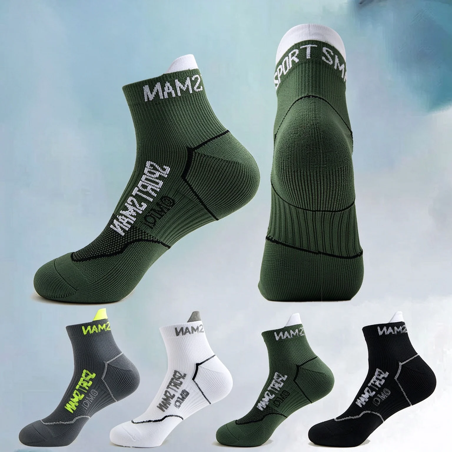 Men Women Professional Compression Sports Socks, Terry Cushioned Bottom Arch Support Athletic Socks, Breathable Anti-slip Runnin