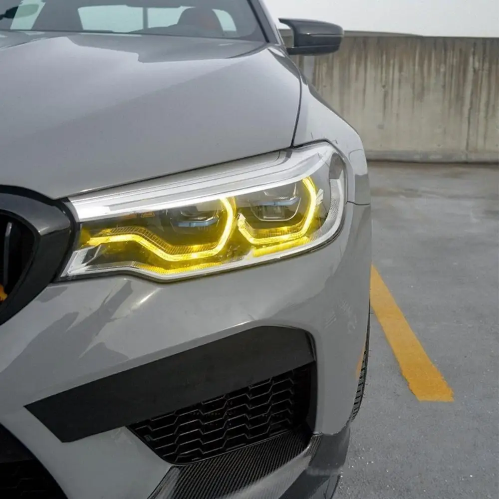 2018 2019 BMW 5 시리즈용 노란색 DRL, G30 530i G32 GT F90 M5 DRL 적응형 LED 헤드라이트, 천사 눈 주간 주행등