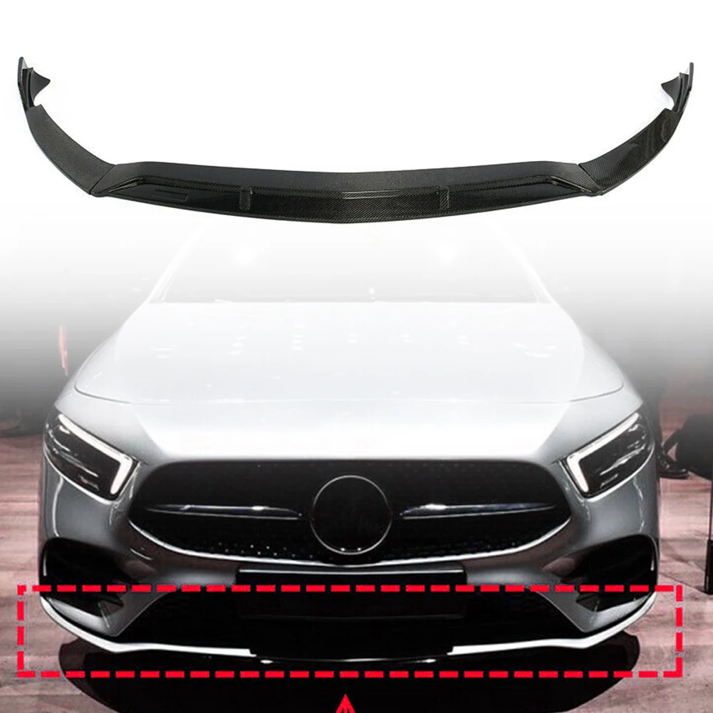 

Auto Car Front Bumper Lip Spoiler Kit Guard Trim ABS Carbon Fiber Style Spoilers Cover For Mercedes Benz W177 A-Class A220 2019