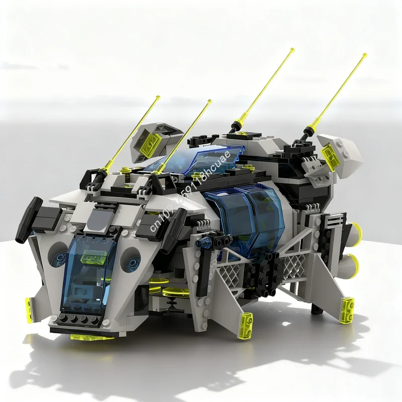 

526 деталей MOC Exploriens: Конструктор «Космический корабль», развивающая игрушка-архитектурная модель, подарок на Рождество, DIY, креативный, обучающий конструктор