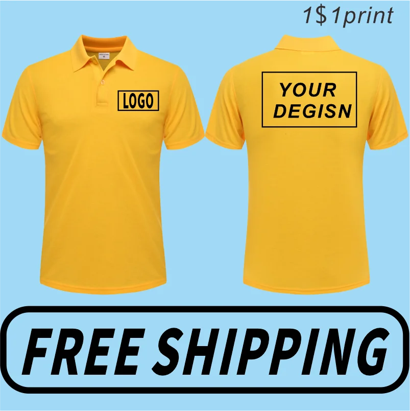 Polo de manga fino corto de verano, Top informal barato, estampado personalizado, logotipo de texto bordado, camisa transpirable versátil Unisex