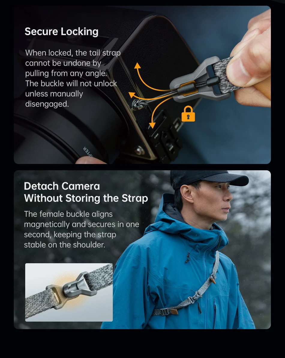 Ulanzi FALCAM MAGLINK Pro V2 Schneller Schultergurt mit magnetischer Schnalle für DSLRs, Teleobjektive für Outdoor-Fotografie – Detail 5