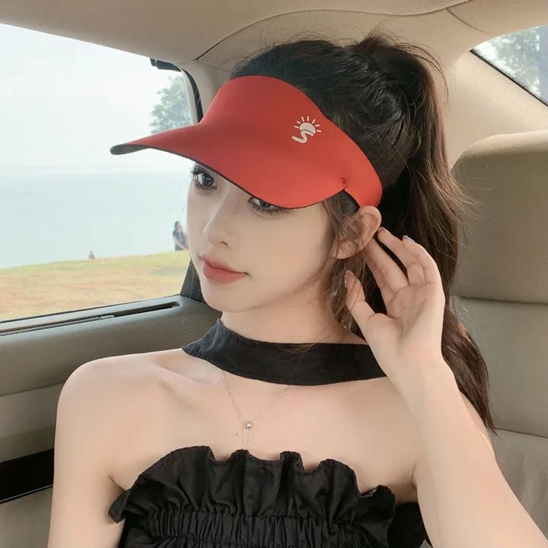 

Children's Sports Sunscreen Hat Summer Women Visor UV Protection Baseball Cap Outdoor Empty Top Solid Color Tennis Golf Hat