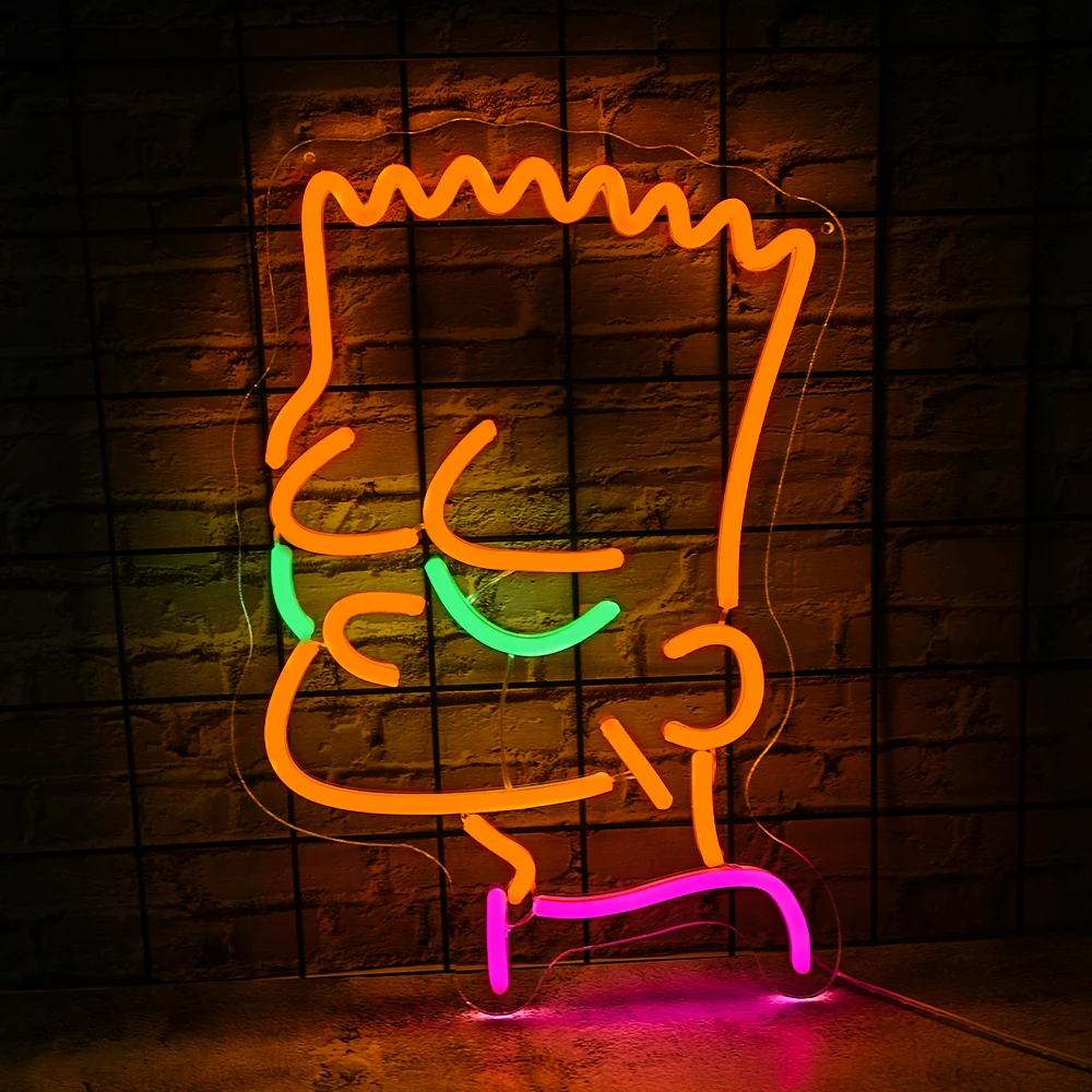 Imagem -02 - Anime Handmade Led Neon Sign Decoração para Casa Wall Art Decoração do Quarto Mens Cave Game Room Presente Bonito