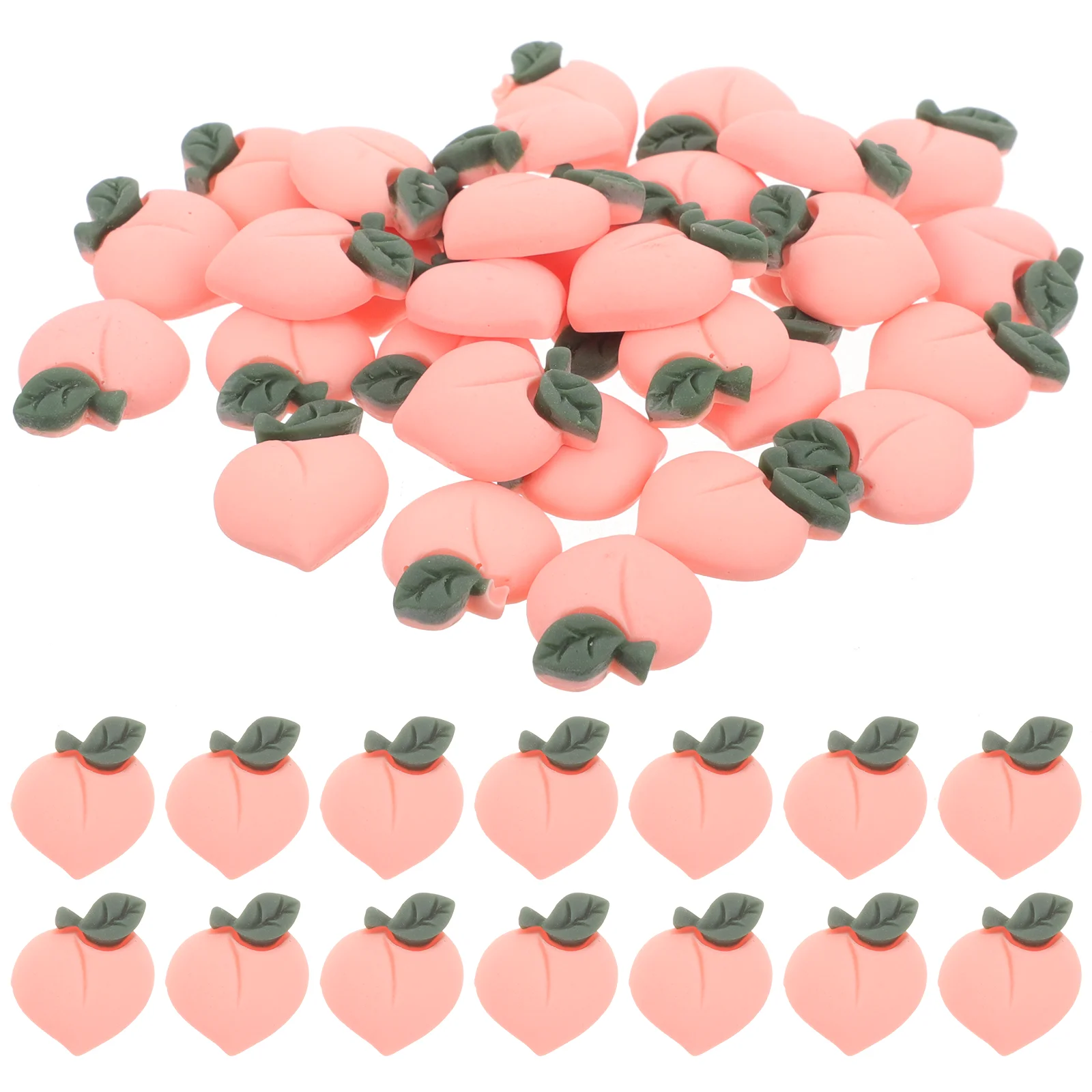 30 Pcs Ornament DIY Material Accessories Fruits Flatback Phone Plastic Craft Peach Earrings Charms