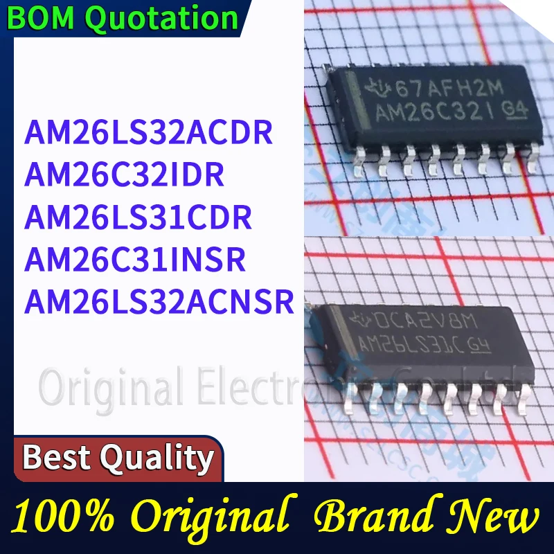 AM26LS32ACDR AM26C32IDR AM26LS31CDR AM26C31INSR AM26LS32ACNSR En stock Envío 48 horas