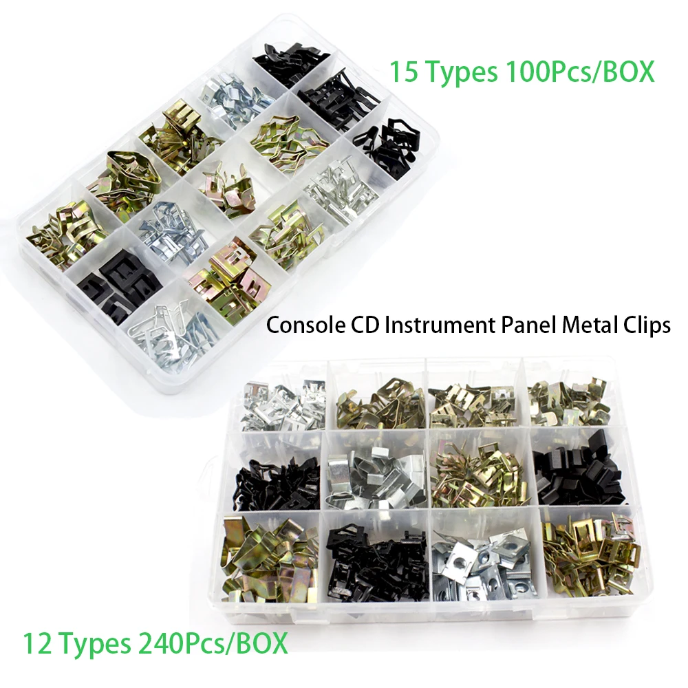 Mixed Metal Clip Console CD Instrument Panel Snaps Retainer Clips Radios Metal Buckle Car Fastener