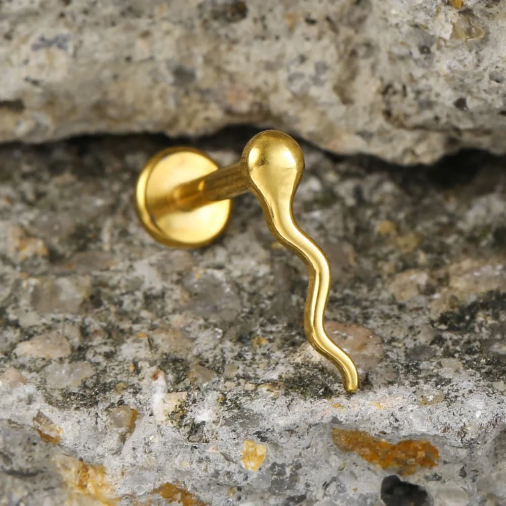 Twolobes 1 Stück ASTM F136 Titan Tadpole Labret Piercing 16G 18G Innengewinde Flacher Rücken Stud Helix Knorpel Scherzgeschenk – Detail 10