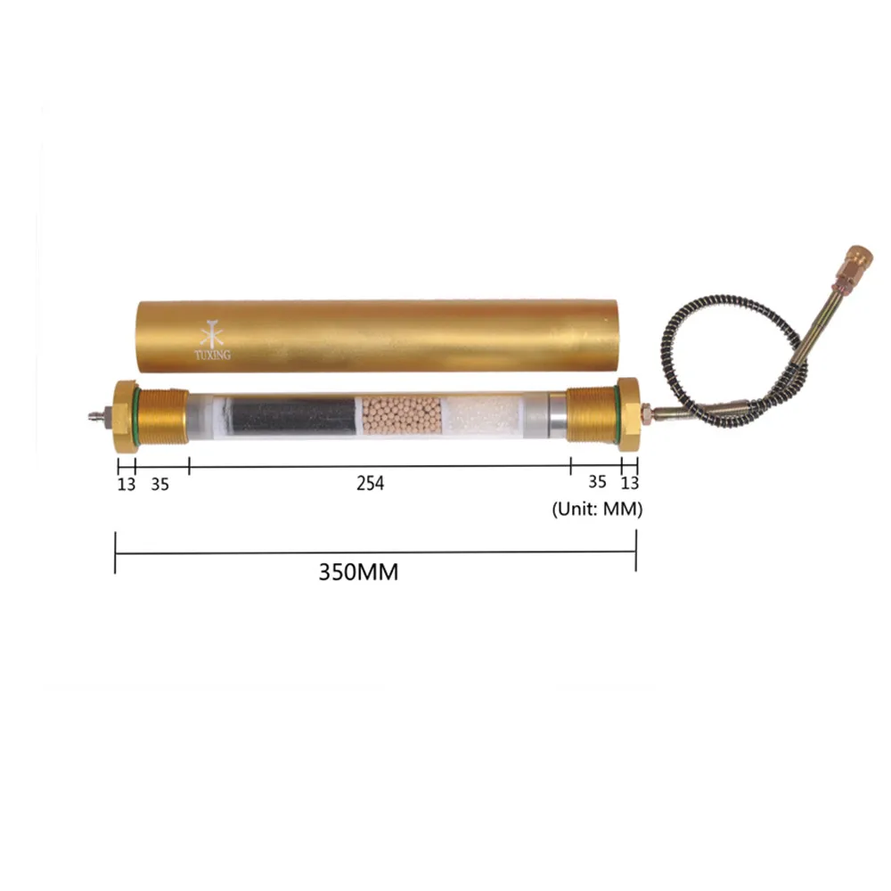 TUXING 4500Psi ضاغط فلتر المياه الزيتية فاصل تنقية بقع زيت الهواء لمعدات غطس 300Bar L350mm * OD49mm * ID36mm