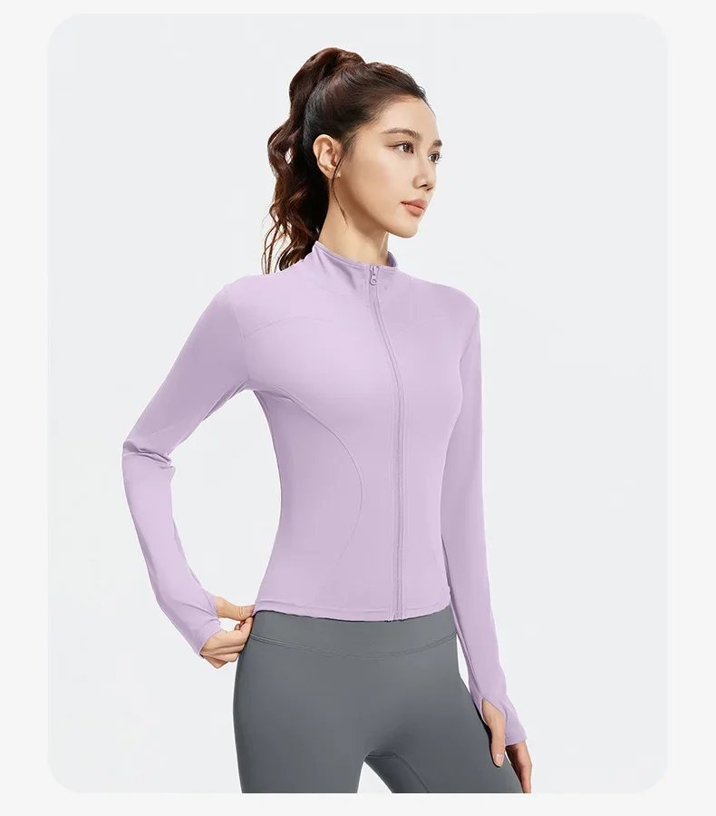 2026 Frühling Sommer Neue Yoga-Kleidung Windbreaker Damen Laufjacke Langarm Sweatshirt Sportjacken Damen Workout-Tops Activewear – Detail 17