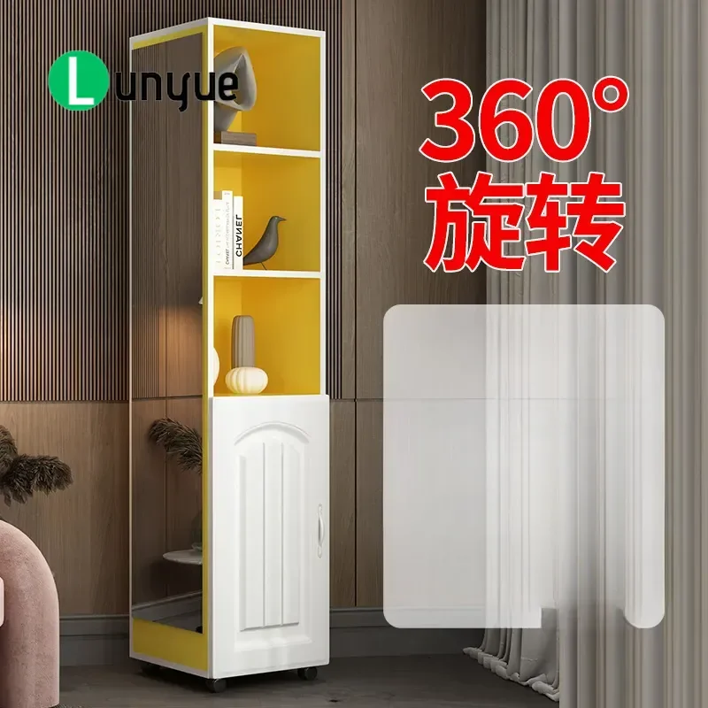 Full Body Floor Mirror with 360 Rotating Coat Rack Integrated Standing Mirror Hanger for Bedroom Living Room Wardrobe Storage