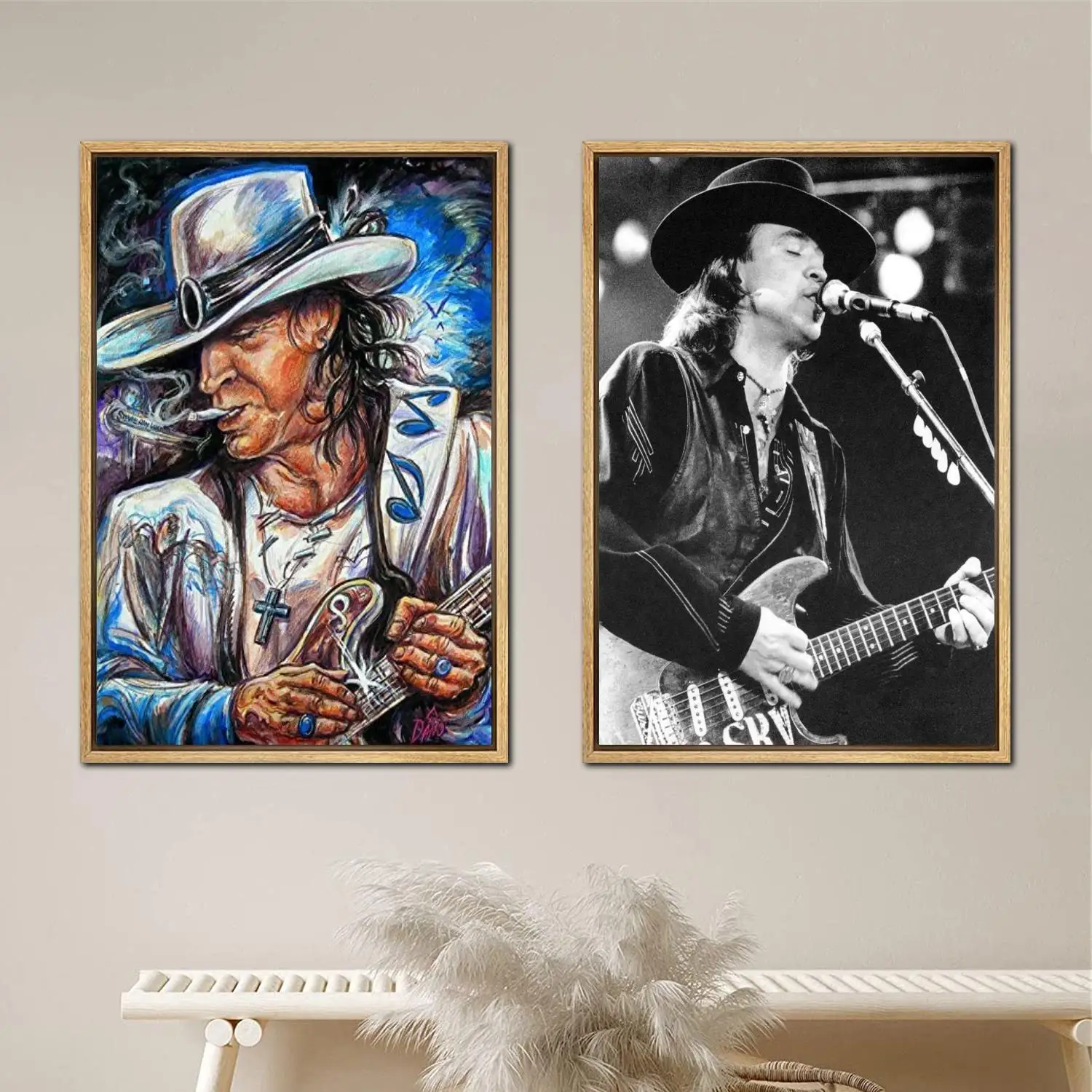 Stevie Ray Vaughan Double Trouble Painting 24x36 Wall Art Canvas Posters room  Modern Family bedroom Decoration Art wall decor