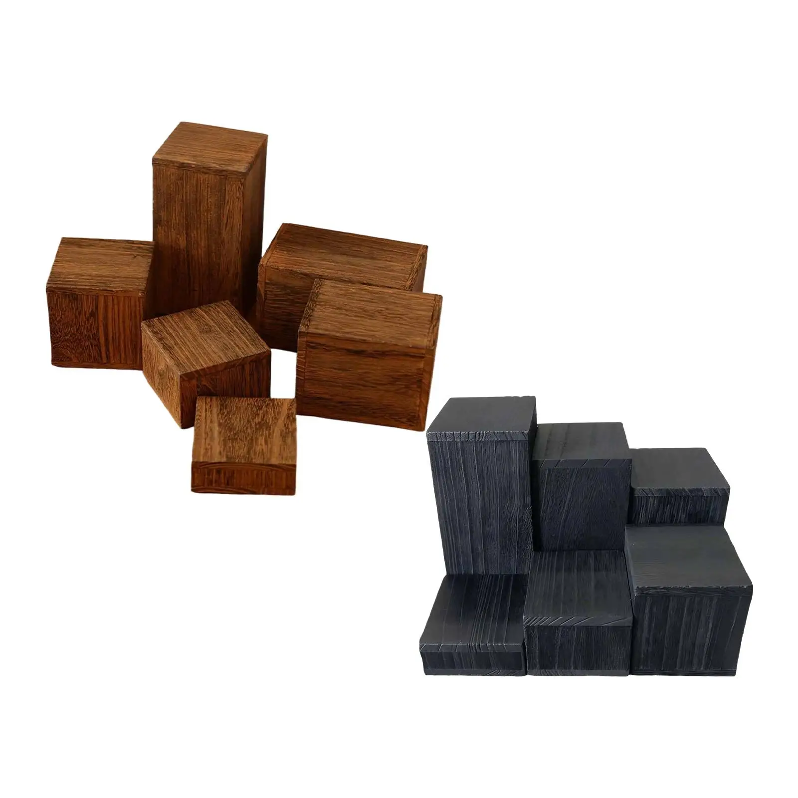 Multipurpose Jewelry Organizer Wooden Display Stand Set Riser Shelf for Vendor Showcase Retail Party Home