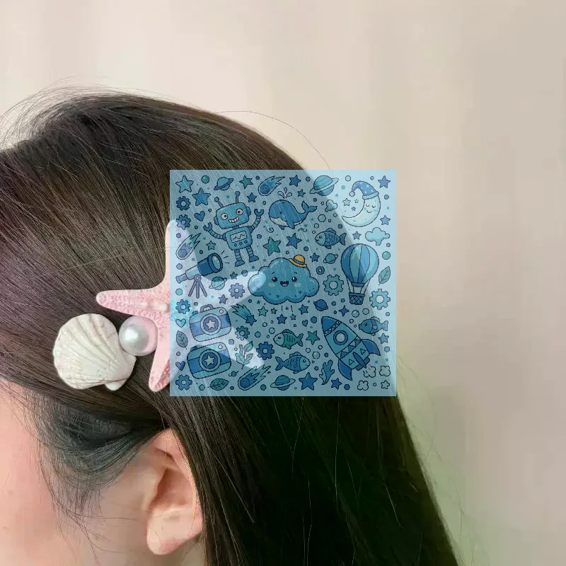 Sweet Simulation Starfish Shell Pearl Hair Clip Ocean Theme Side Clip Colorful Cute Hair Accessory For Women Girls Jewelry Gift