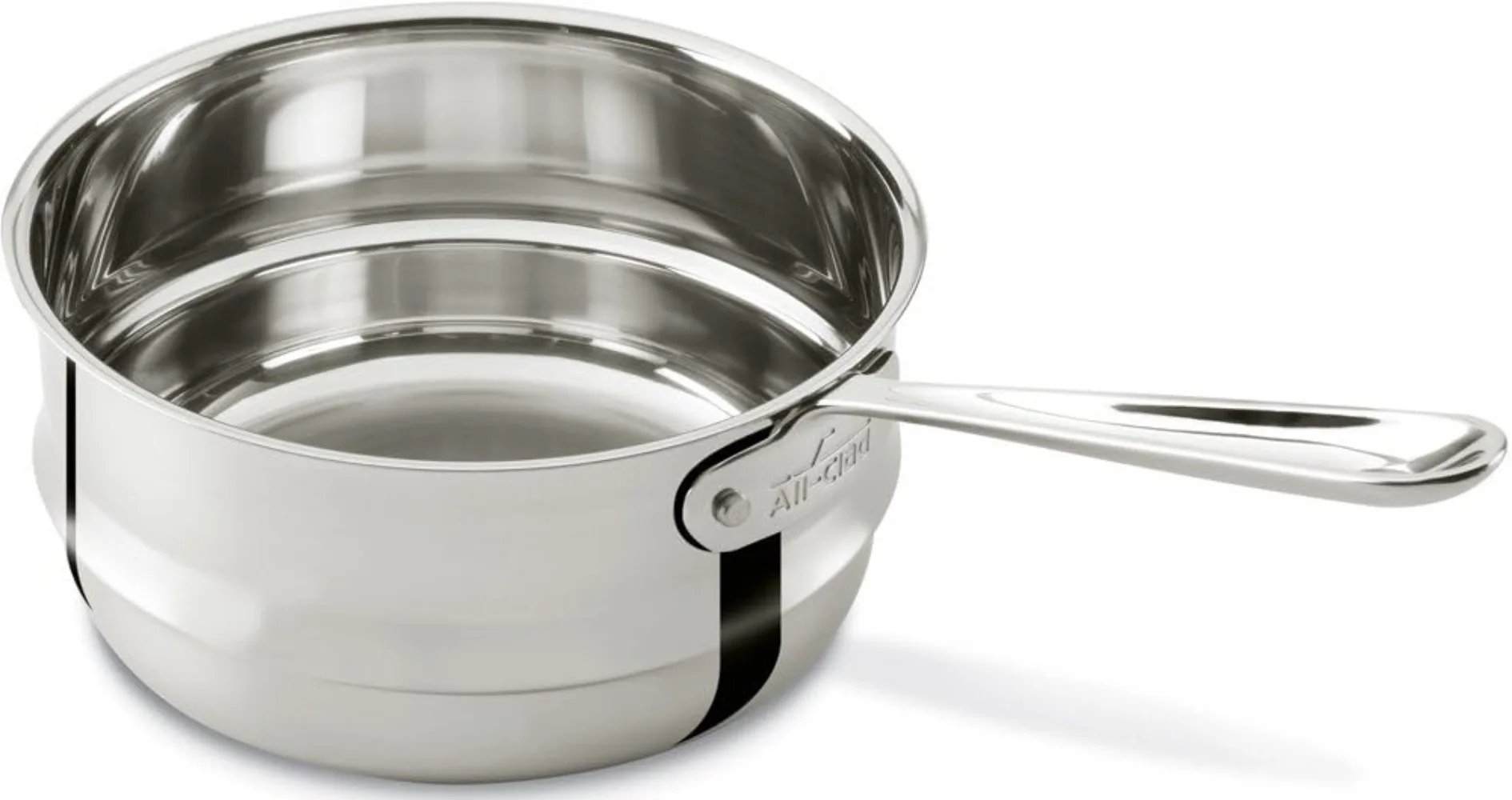 

Stainless Steel Double Boiler Insert 3 Quart Induction Oven Safe 400F Pots and Pans, Cookware Silver