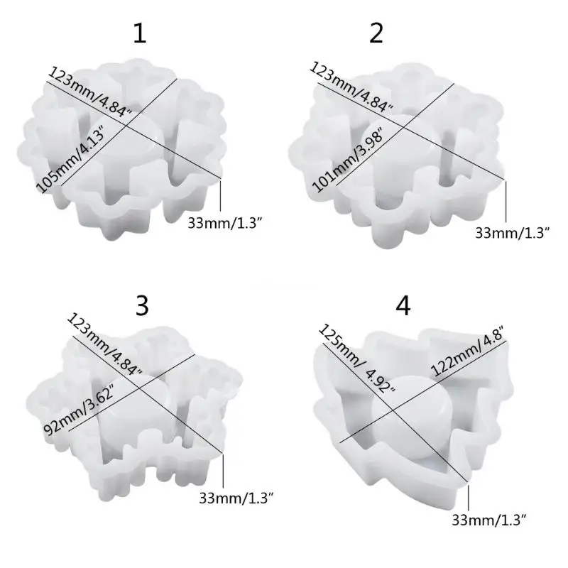 1/4 pçs forma árvore tealight titular molde epóxi castiçal resina molde dropship