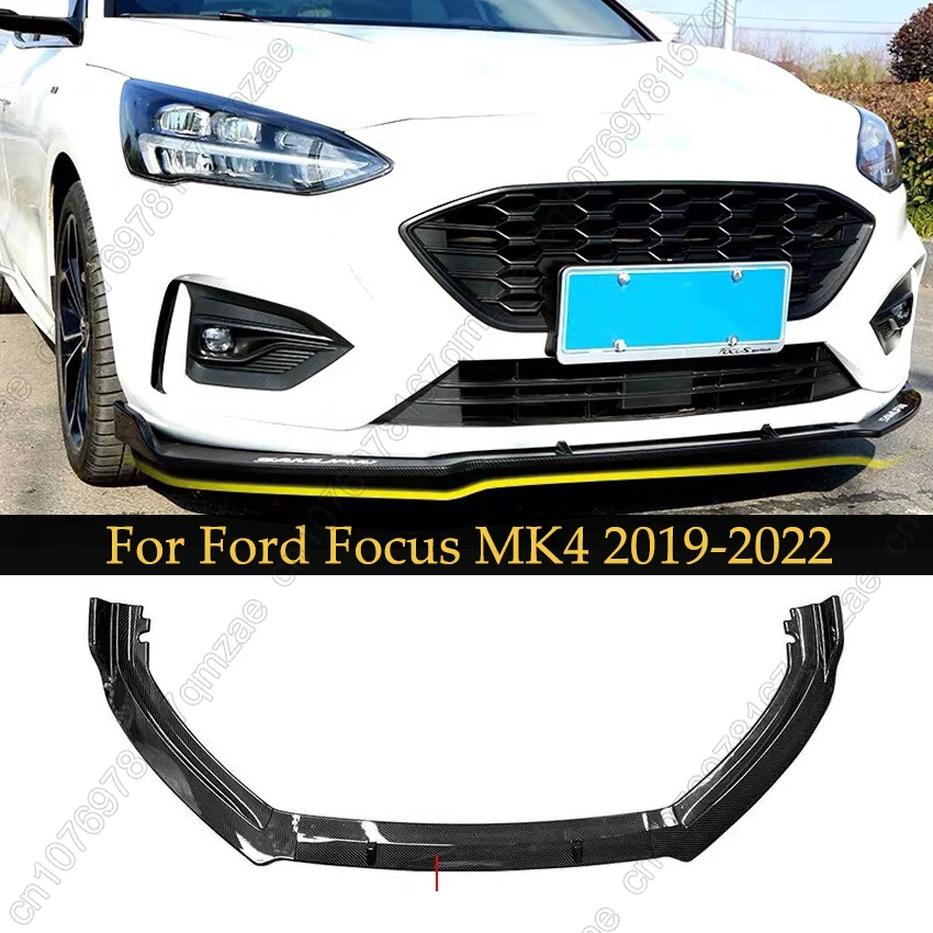 

Для Ford Focus MK4 2019-2022 передний бампер, лопата для губ, аксессуары, сплиттер, комплект кузова, спойлер, диффузор, глянцевый черный стиль, 3 шт.