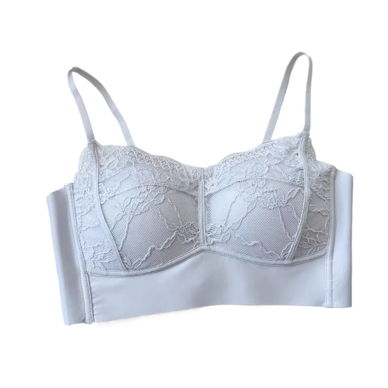 Image of YANFENPRO Damen Nahtloser Spitzen-BH ohne Bügel, Push-Up, stützend, glatte Unterarmpartie, verstellbare Träger, Alltags-Bralette