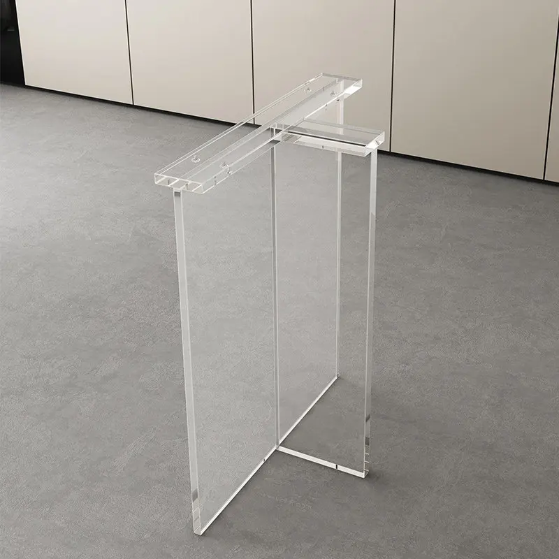 Luxury Acrylic T Shaped Table Legs Home Dining Bracket Coffee Table Slate Floating Prop Transparent Furniture Accessories