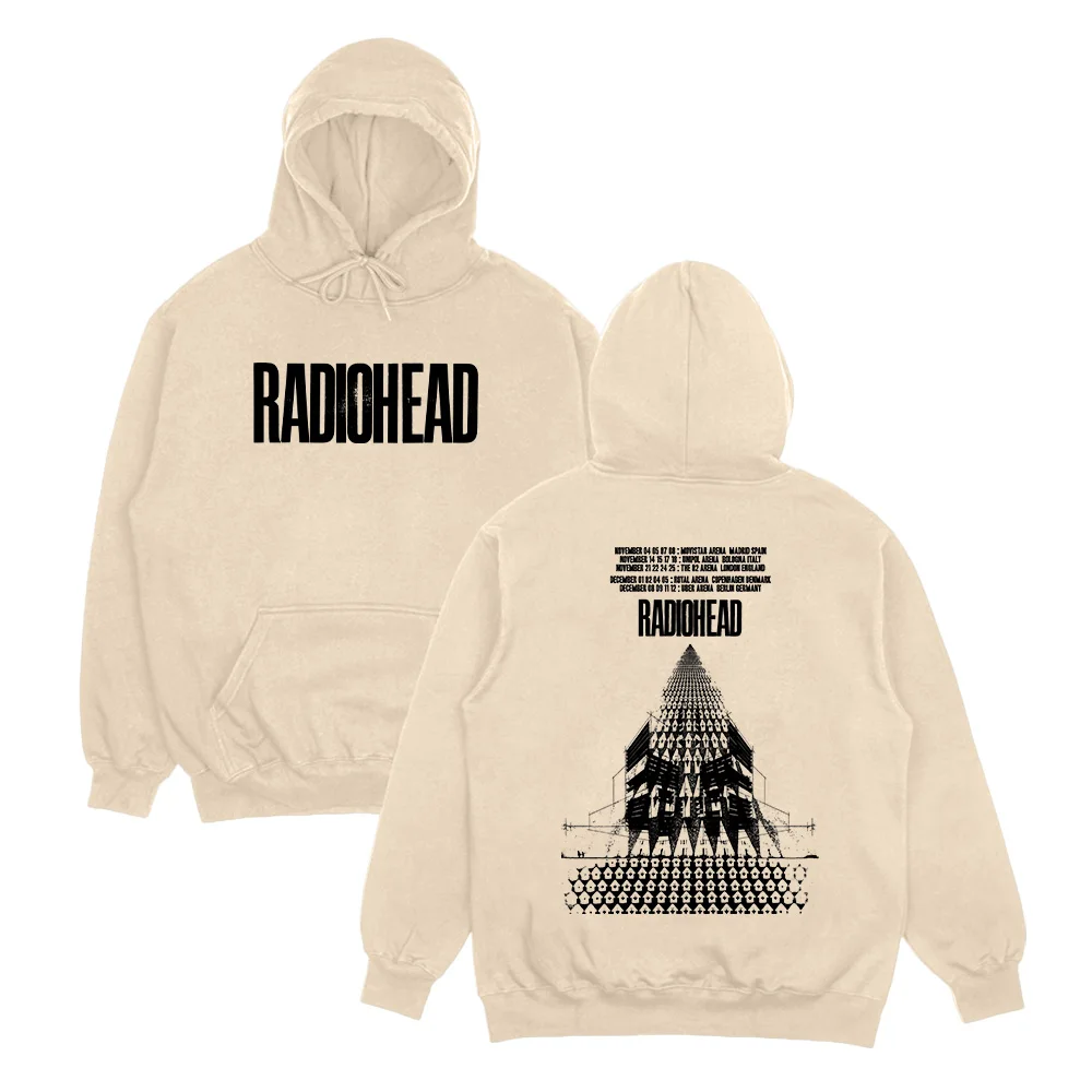 Sudaderas con capucha de banda de Rock Radiohead, sudaderas de gira europea de Radiohead, ropa de calle de gran tamaño de Hip Hop, ropa Unisex
