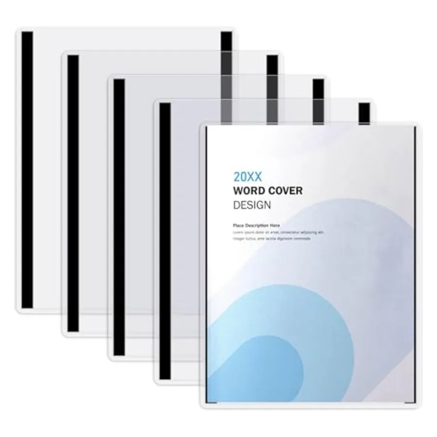 5Pcs Magnetic Sign Holder Clear Plastic File Folder with Magnet Borders Rigid Frames for Letter Size Posters Home Office and St