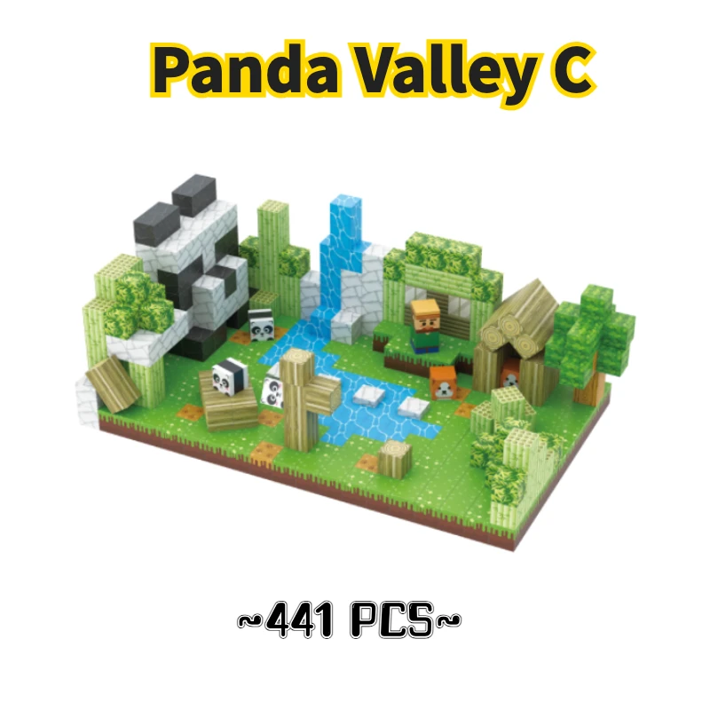 الباندا فالي القمر رحلة المستشفى الحضري مكعبات البناء المغناطيسية لعبة التراص الحسية للأطفال هدية عيد ميلاد