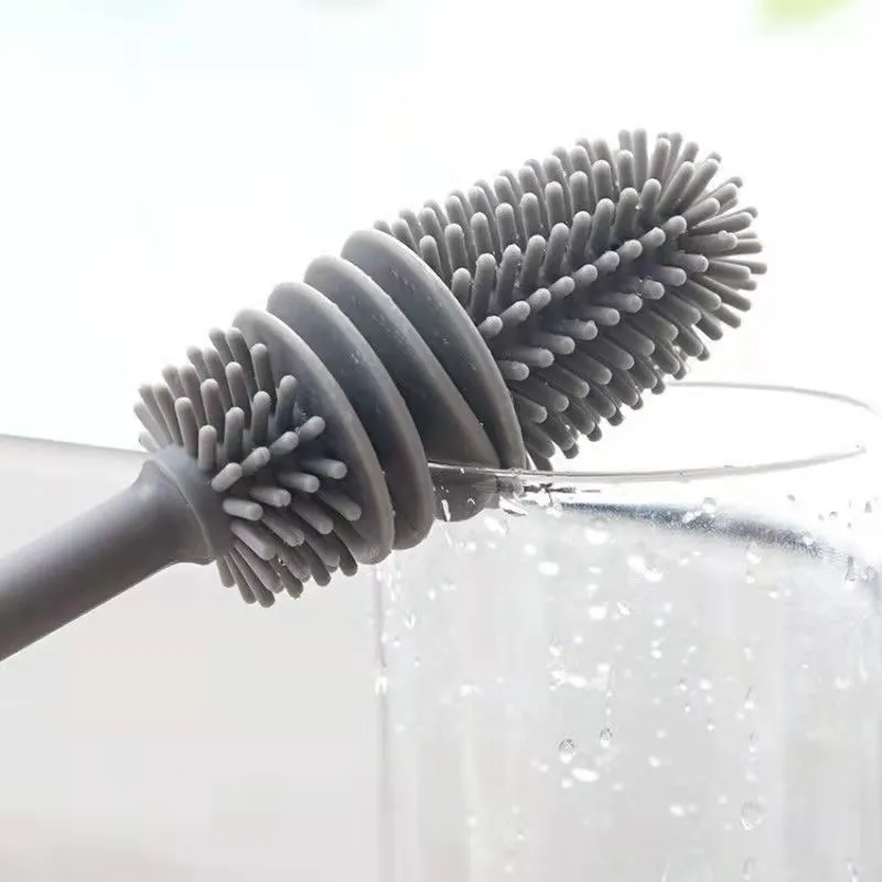 Long Handle Cup Brush for Kitchen Glass Cleaning Brush Handheld Wineglass Bottle Brush Water Cup Cleaning Tools 360 Rotation