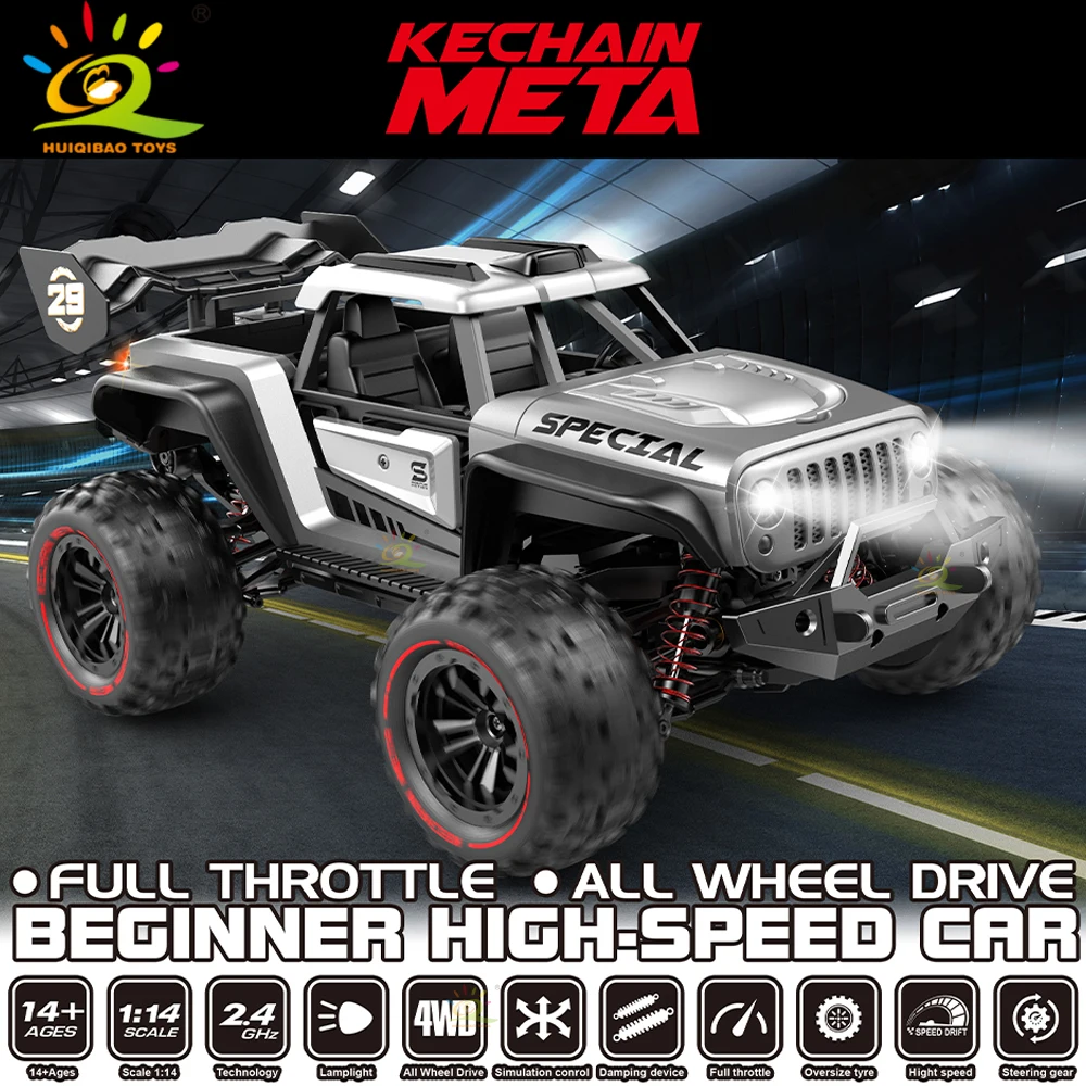 

Радиоуправляемая машинка для дрифта, масштаб 1:14, высокоскоростная внедорожная модель 2.4G 4WD для подъема в гору, литая под давлением, подарок для мальчиков, взрослых и детей