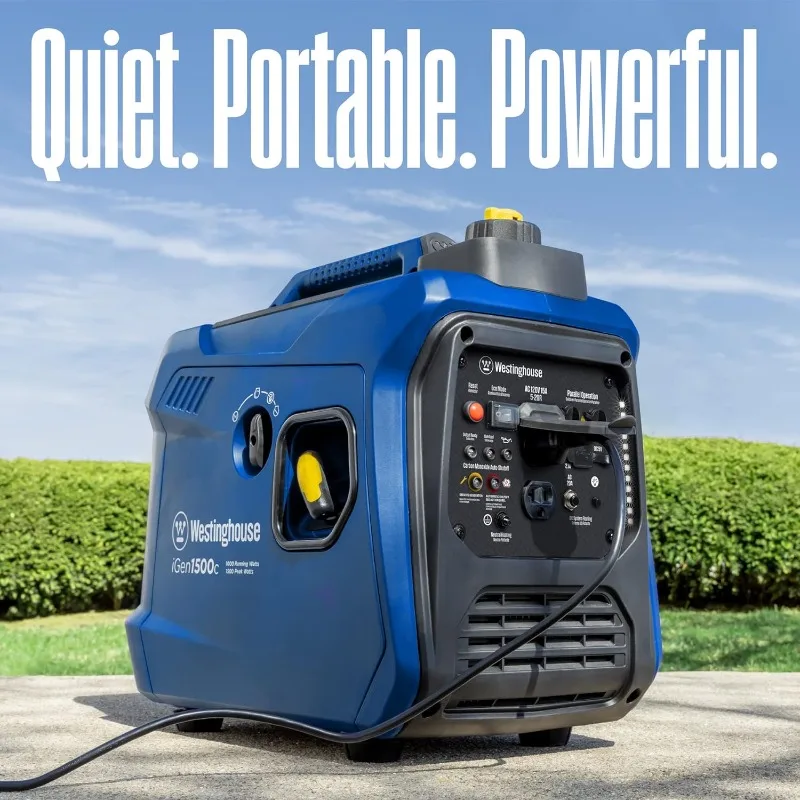 Westinghouse 1500 Peak Watt Super Quiet & Lightweight Portable Inverter Generator, Gas Powered, CO Sensor, Parallel Capable