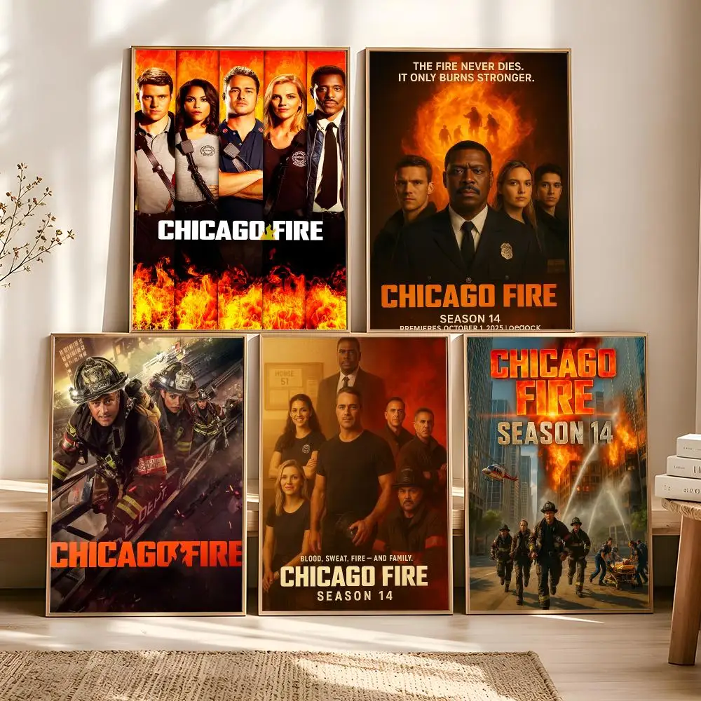 TV Series C-Chicago Fire Painting Calligraphy Vintage Aesthetic Poster Canvas Print Trendy High-Fashion Wall Decor