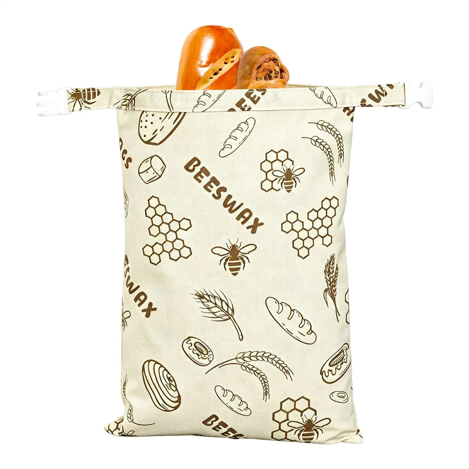 Cotton Beeswax Bread Bag Airtight Cotton Food Storage Wax Bread Bags Freshness Keeper For Home Freezer Pantry Bakery Homemade