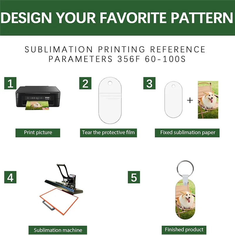 GOOD-40 세트 금속 승화 키 체인 공백 대량, 양면 승화 공백 키 체인 열전달 키 체인 공백