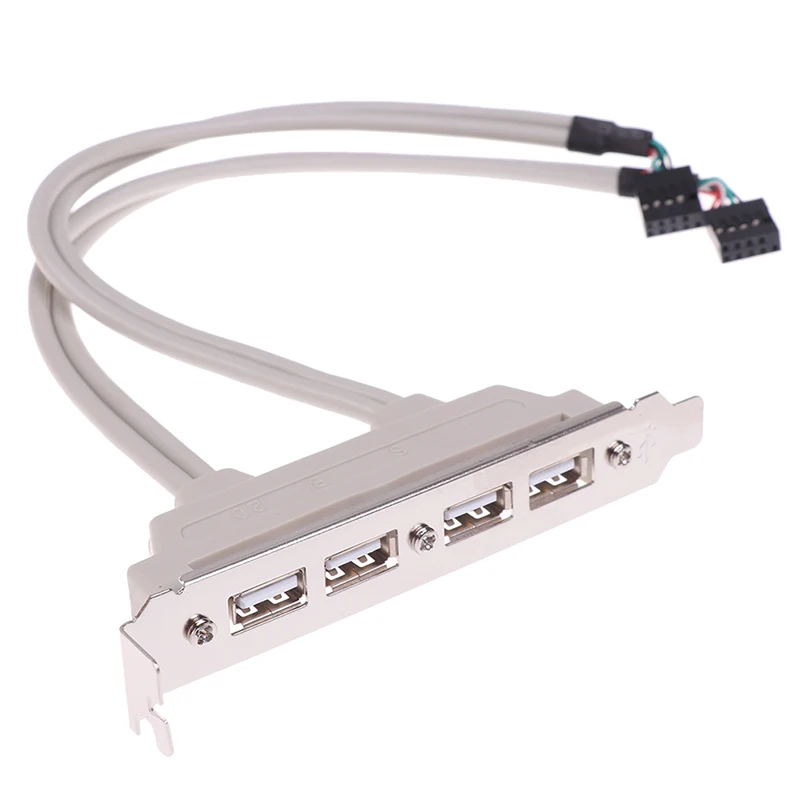 

Adapter Newest 4 Port USB 2.0 To 9 Pin MainBoard Header Bracket Extension Cable For Computer Rear Panel Bracket 9Pin