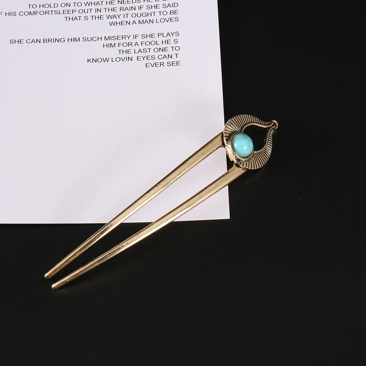 New Luxury Silver Gold Color Turquoise Hairpin for Women Metal U Shape Shell Enamel Hair Stick Hairwear Accessories Jewelry Gift